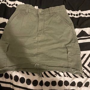 Hollister army green ultra high rise skirt